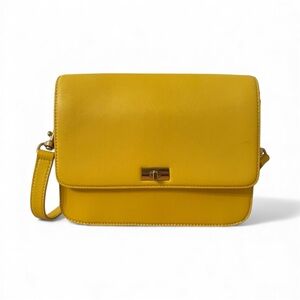 J.Crew Yellow Leather Crossbody Bag | Clean Girl Aesthetic • Euro Summer • Gold
